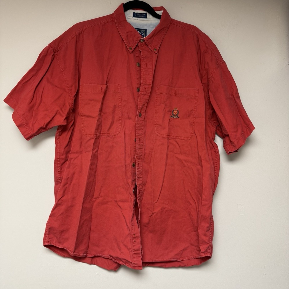 Chaps Ralph‎ Lauren 100% Red Collard Men's Polo Size XL